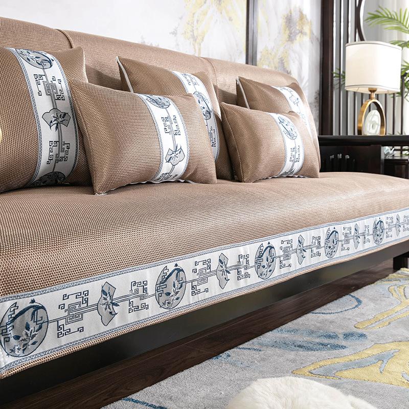 

Подушка для дивана в китайском стиле из ледяного шелка, летняя летняя наволочка для дивана, нескользящие подушки для сиденья, простые современные 70*70