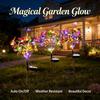2/1PC Solar Butterfly Flower Floor Lamp, Outdoor Solar Courtyard Lamp, Metal Pole, Very Suitable for Garden, Courtyard and Lawn Decoration