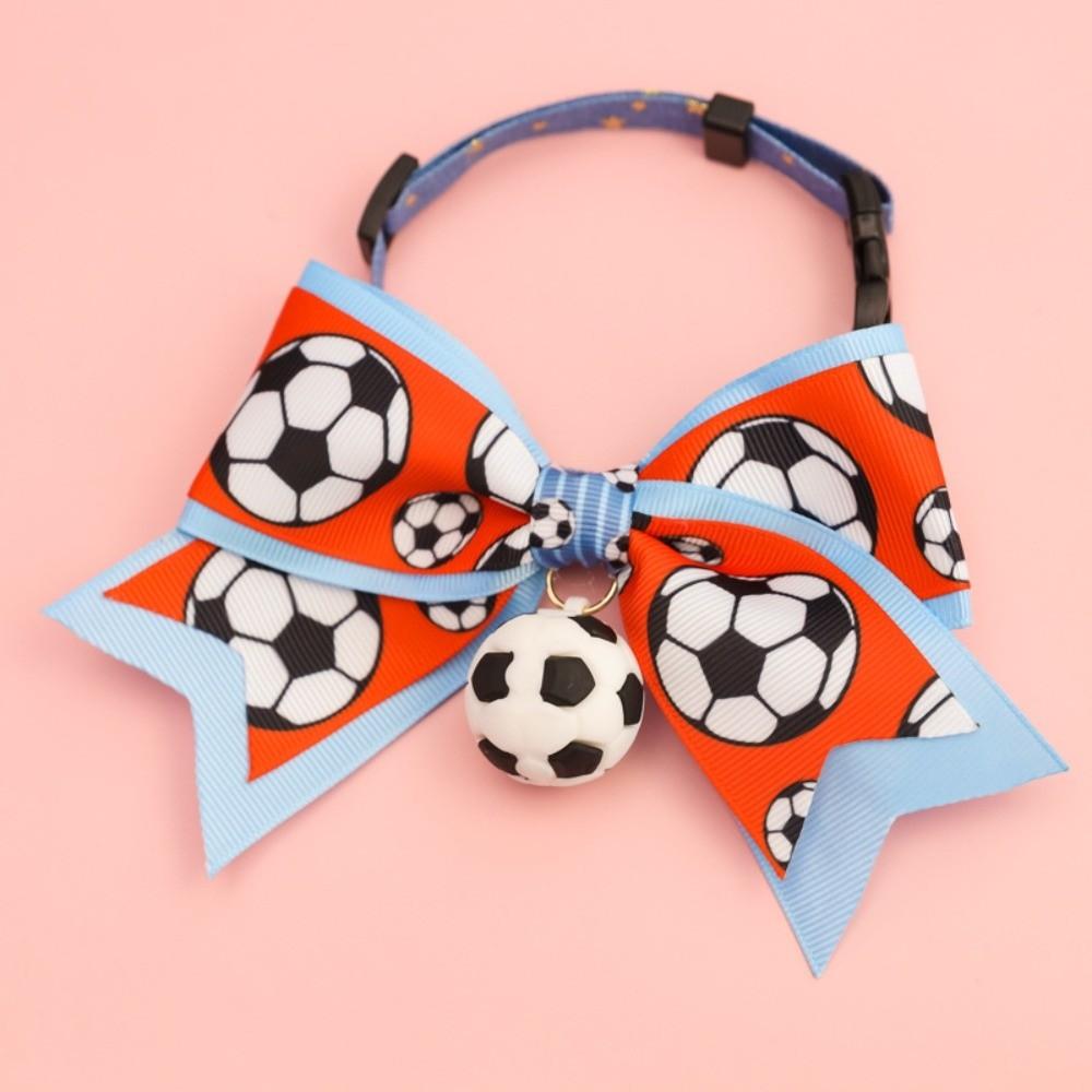 Bowknot Football Dog Cat Collar Football Puppy Necklace Collar  Athletes Sports Fans S 1-7kg