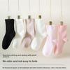 5 Pairs Socks Women's Mid-calf Socks Spring and Autumn Tide Solid Colour Cotton Socks Pink Stacked Socks Wholesale White Loose Monthly Socks