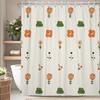 Boho Floral Shower Curtain Minimalist Flower Leaf Print Waterproof Bath Curtain For Bathroom Decor Polyester With Hooks Included