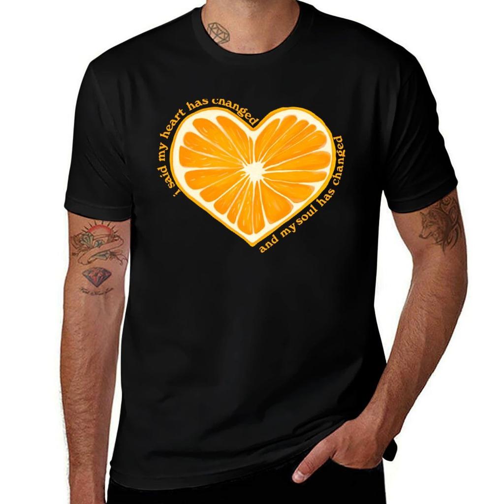 Orange Juice Heart Tshirt Holiday Party Tshirt For Unisex