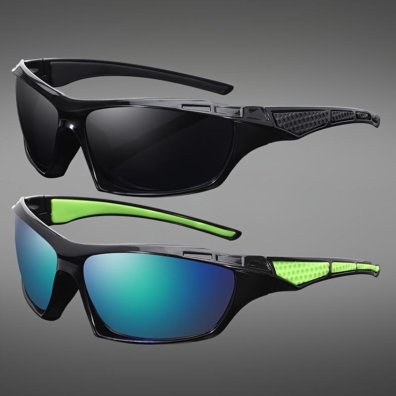 2pcs Sports UV400 Sunglasses UV Protection Personalized Glasses Elliptical Frame Men's and Women's Fashion Glasses