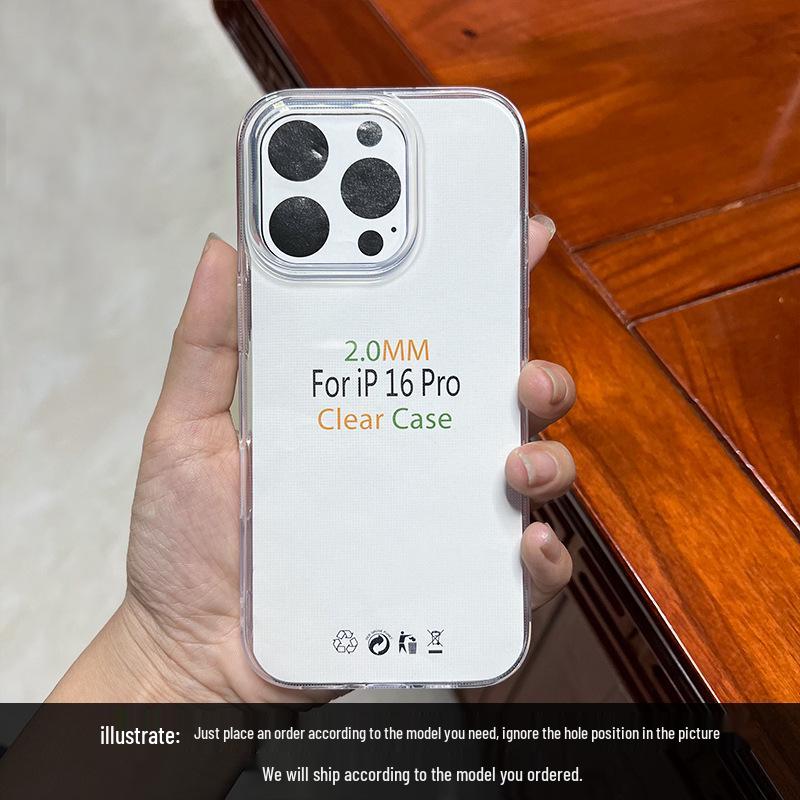 

2.0 Толстый Прозрачный Силиконовый Защитный Чехол с Большим Отверстием для Моделей iPhone 16-14 iPhone 17