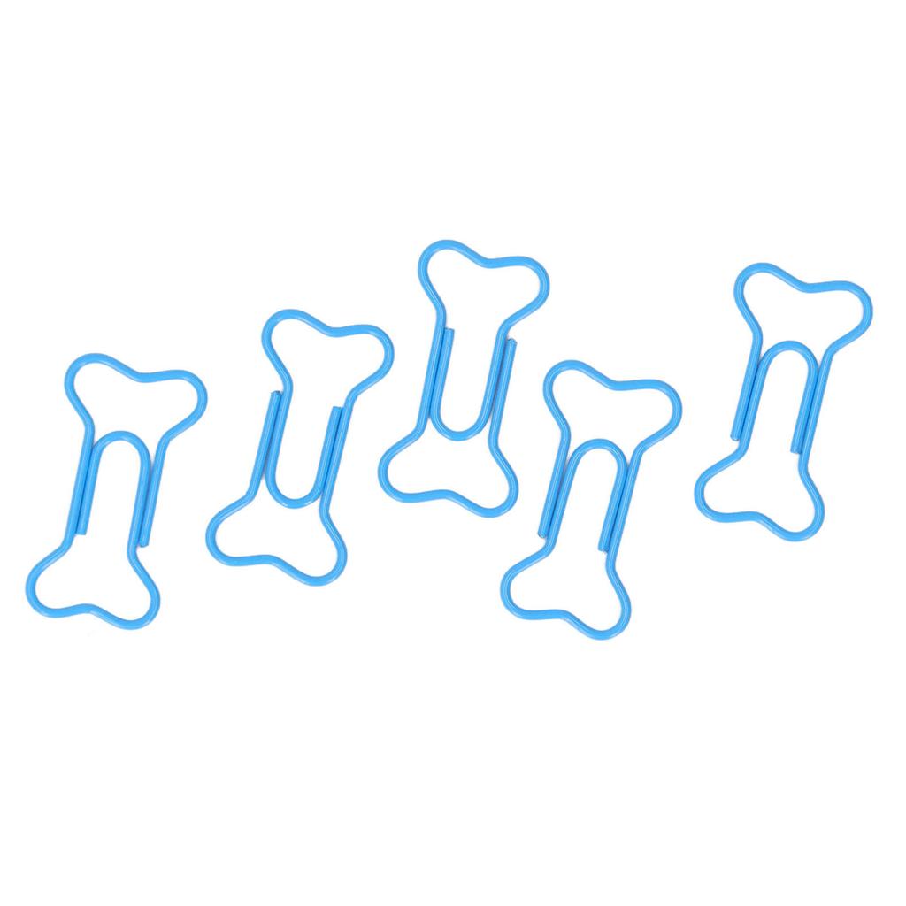 50ks sponky na papír ve tvaru kosti Krásná barva Odolnost proti skluzu Přenosné kancelářské sponky na papír Kostěný papír