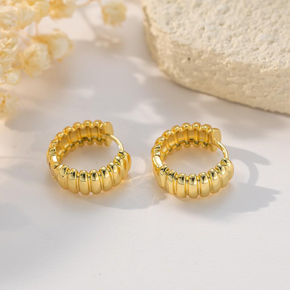 Resort-Style Retro Zircon Double Row Hollow Ear Cuff Earrings - Chinese Fashion Exquisite Design