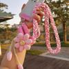Detachable Flowers Phone Lanyard Crossbody Cell Phone Strap Phone Woven Chain  Hanging Ornament
