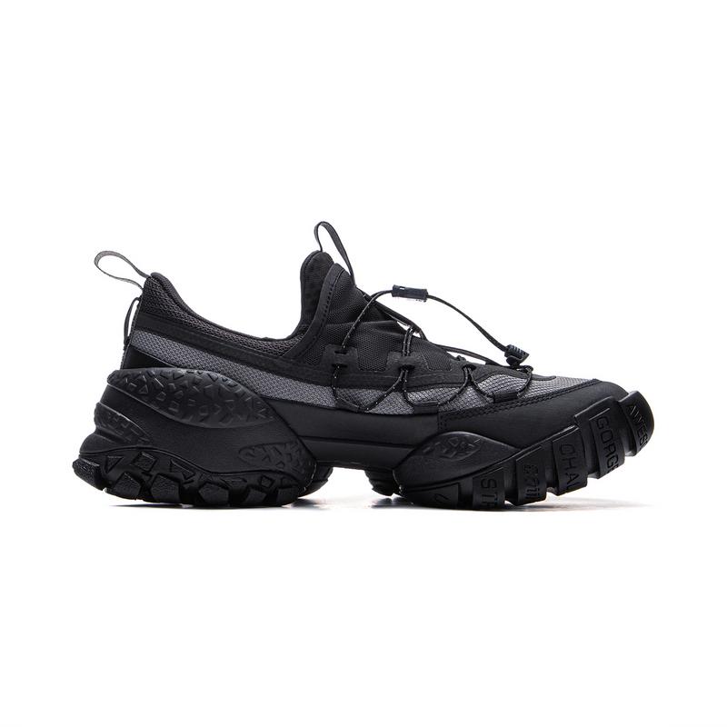 New LiNing CF Tracing, Forest Environment Low Top Hiking Shoes Unisex Black Gray AHCV011-3