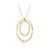 Lady Necklace Exaggerated Double-layered Hoop Penant Sweater Chain Electroplated Snake Bone Chain Lightweight Clothes Accessory for Daily Wear