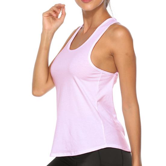 Canotta da Donna Larga Aperta con Schiena a Racer e Scollo a U per Activewear Yoga Allenamento Fitness