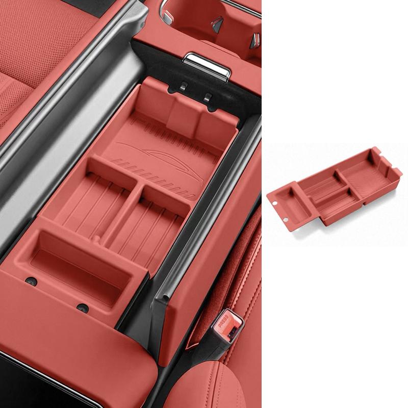 For Xiaomi SU7 2026 Car Center Console Armrest Storage Box Tray Organizer Anti-Slip Mats Storage Tidying Car Storage Box