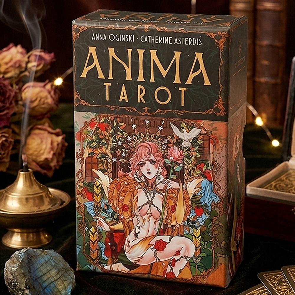 Anima Tarot Deck in Rigid Box 78 Pcs Art Nouveau Tarot Cards 12*7cm Double-embossed with Gorgeous Anime-Style Illustrations