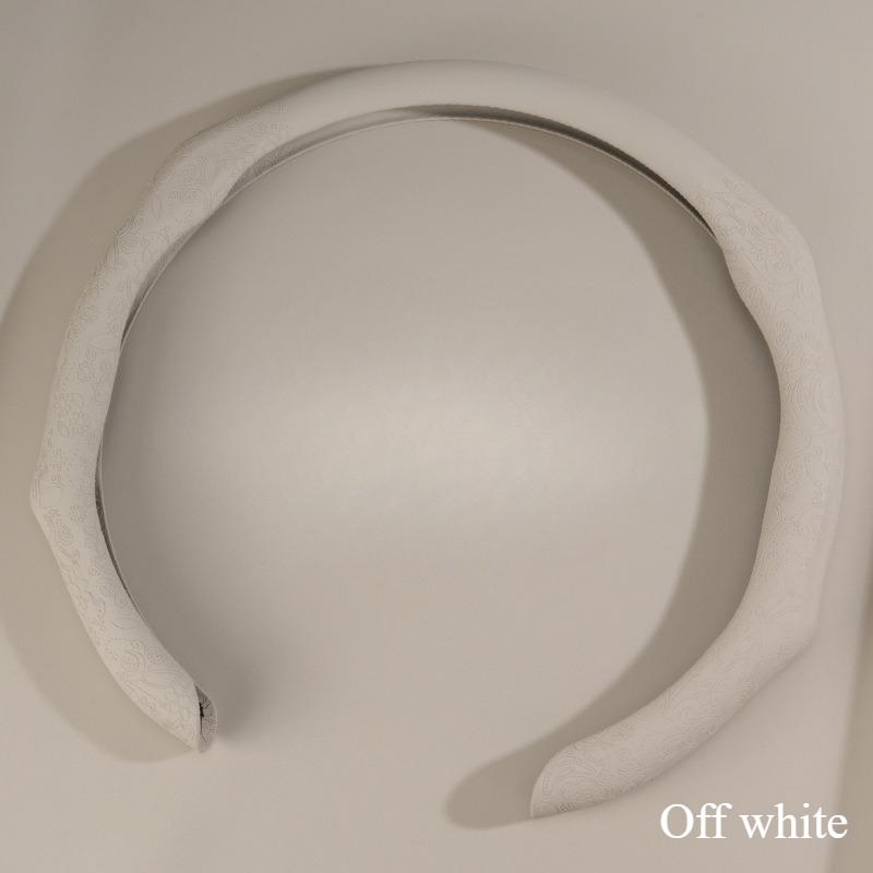 38cm Breathable Suede Steering Wheel Cover Non-Slip Sweat Absorbing All-Season Sports Car Handle Cover for Men & Women