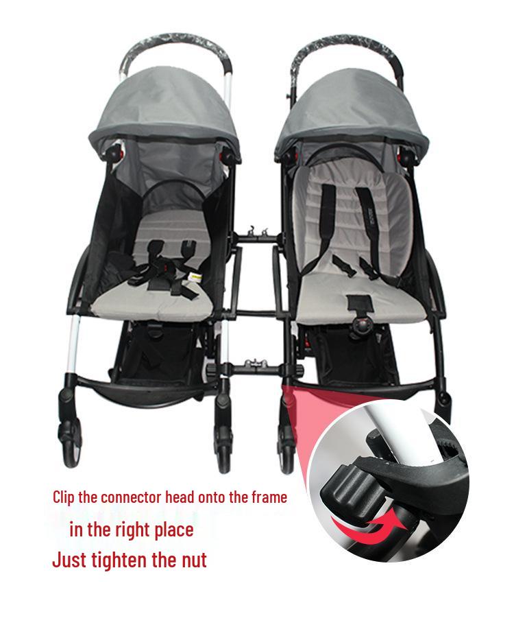Zwillingskinderwagen-Verbindungsstück für dasselbe Modell - Einzelkinderwagen in Doppelkinderwagen für zwei Babys umwandeln