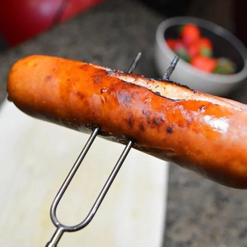 BBQ Malé Nářadí Rožňovací Tyče Typu Prodloužení Teleskopická Vidlička Špízy Barbecue Vidličky na Hot Dog Domácí Pohodlí Malé Nářadí