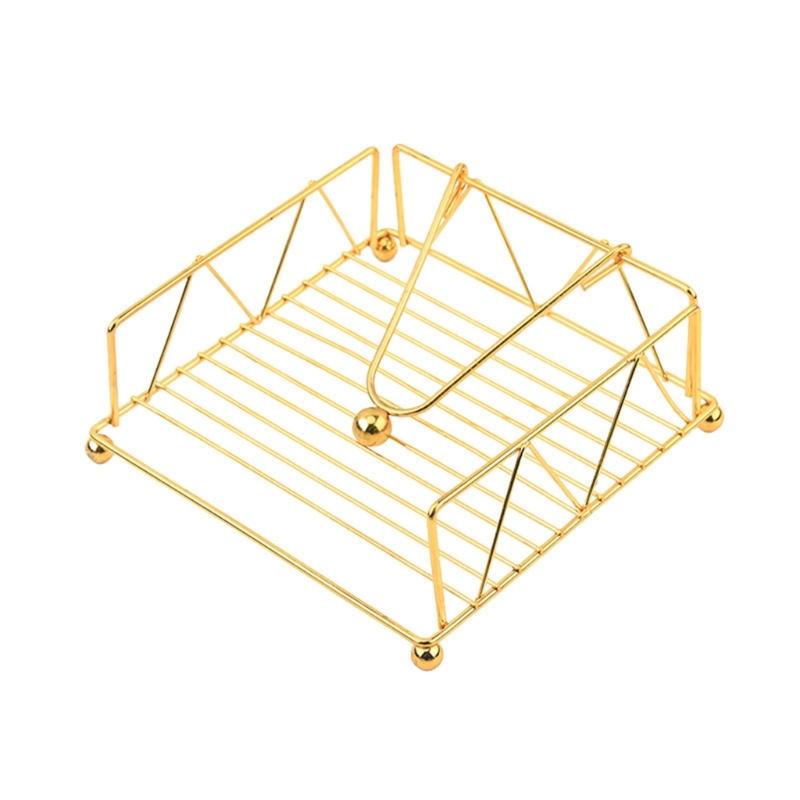 

Стильный железный квадратный держатель для салфеток для кухонной столешницы, организации обеденного стола, минималистичный дизайн, подставка для бумаги золотой