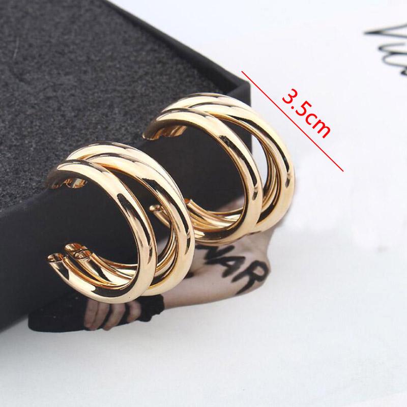 New Exaggerated Twist Metal Dangle Earrings for Women Gold Color Punk Fashion Female Hanging Earrings Boho Geometry Ear Zircon