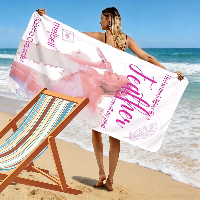 Sabrina Carpenter Glow Print Strandtuch, Großes Weiches Schnelltrocknendes Handtuch für Strand Camping Schwimmen