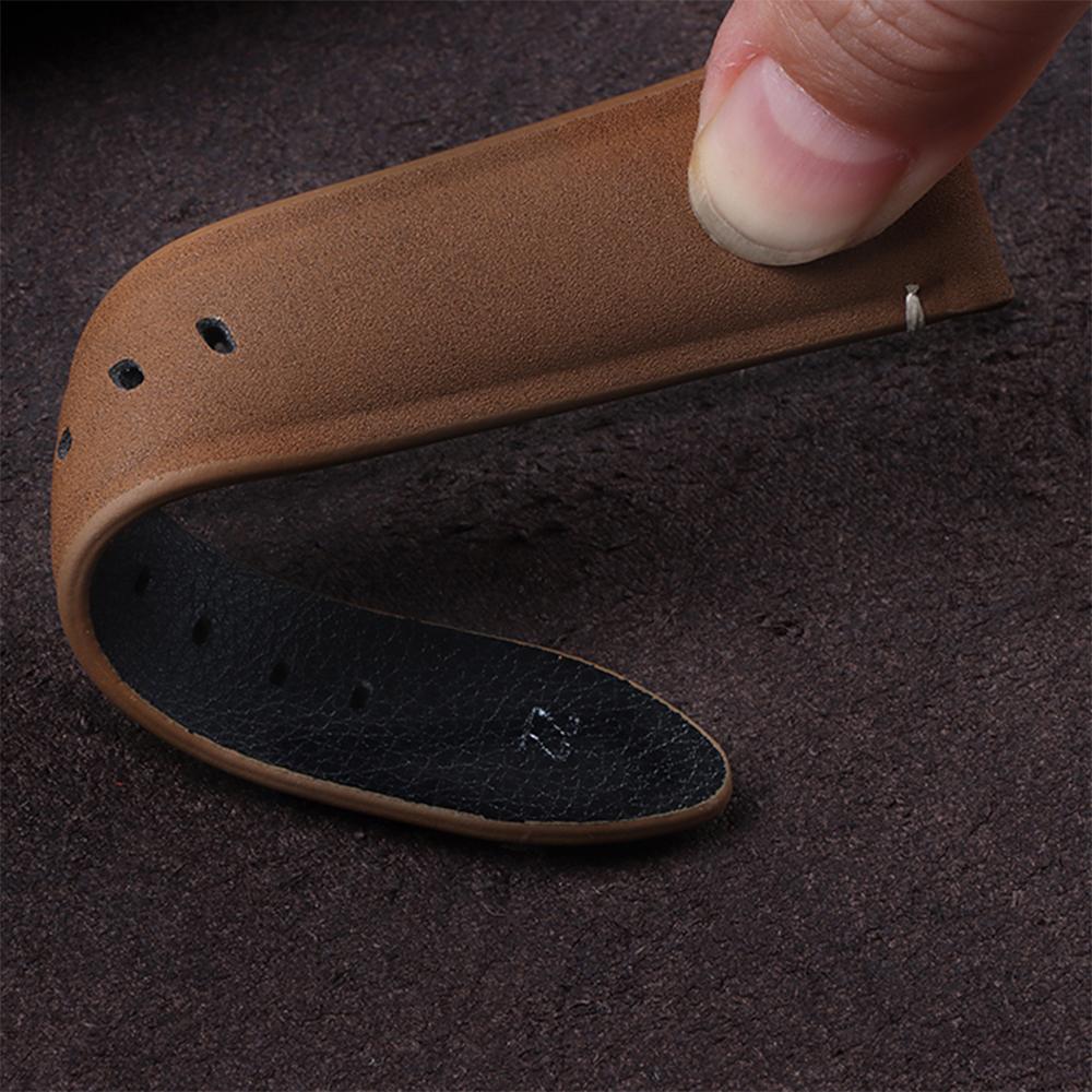 Watch Strap 20mm 22mm Vintage Sude Band Replacement Wristband Handmade Stitching Watchband Polished Clasp for Omega for Seiko