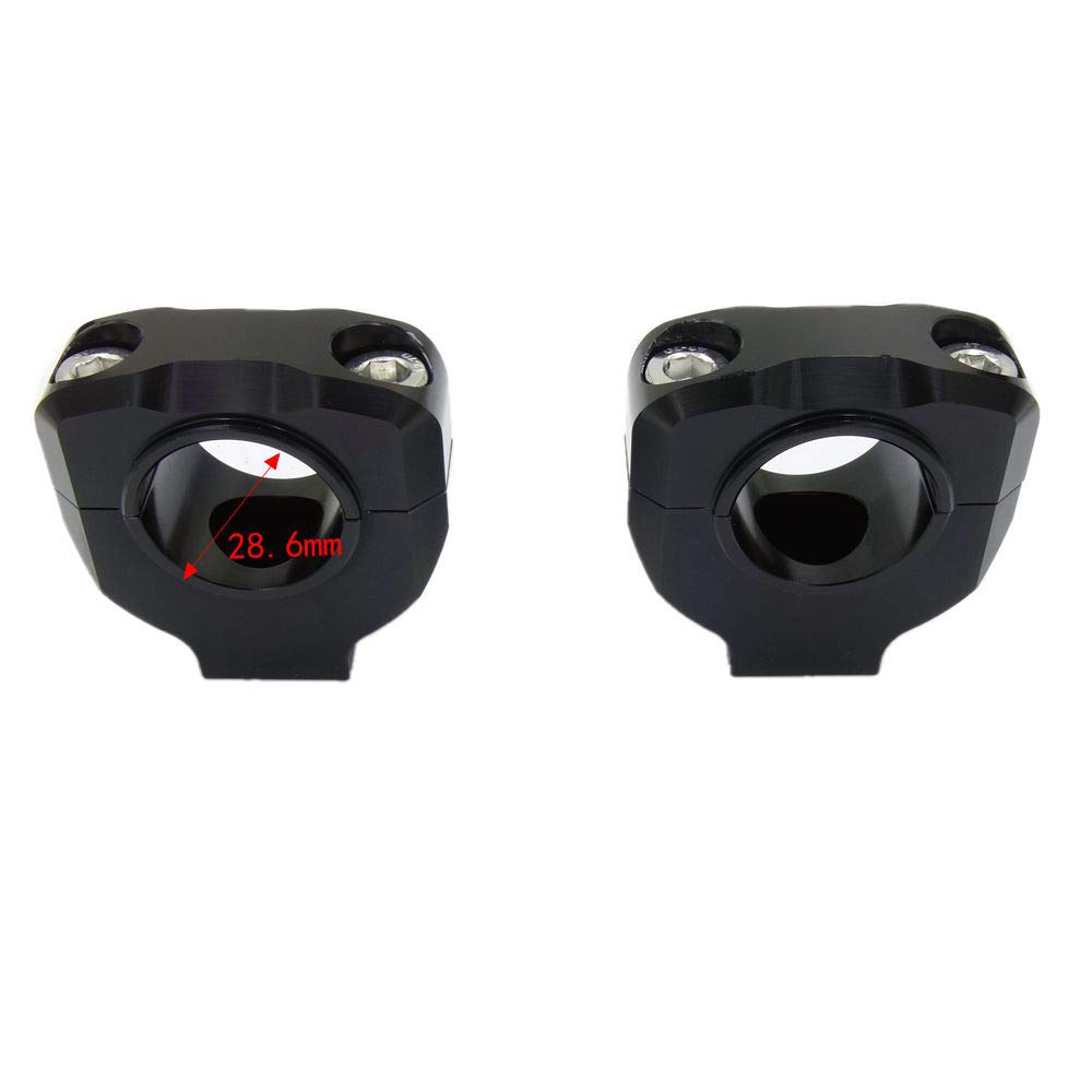 Elecbro Universal Handlebar Riser Holder Fits Diameter CNC Black Clamp, 28.6mm Bars, Machined,
