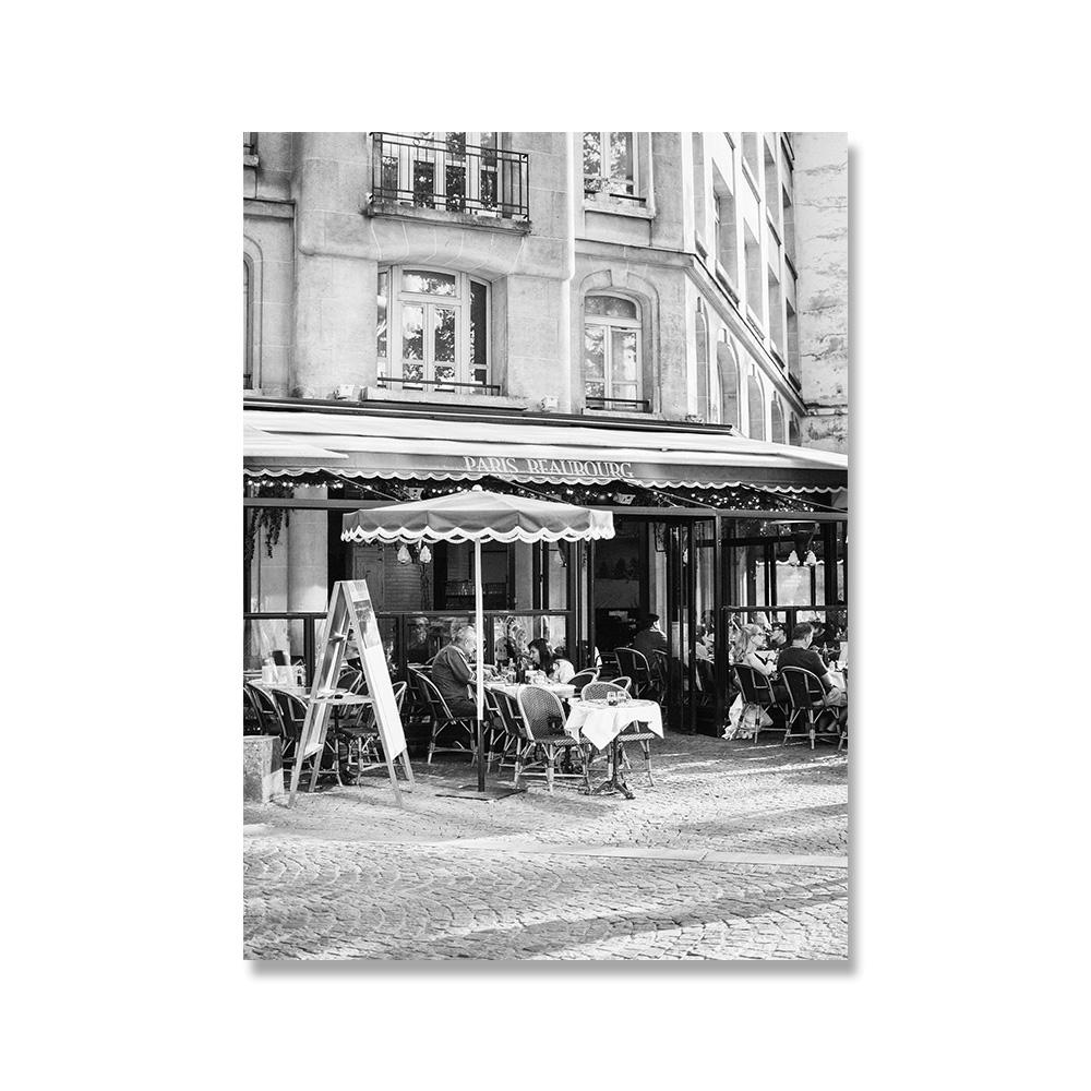 Black White Canvas Painting Paris Eiffel Tower Louvre Gargoile Notre Dame Poster Prints Nordic Style Wall Art Picture Home Decor