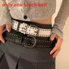 Street Punk Pu Leather Belt For Women And Men Summer 2024 With Metal Pin Buckle