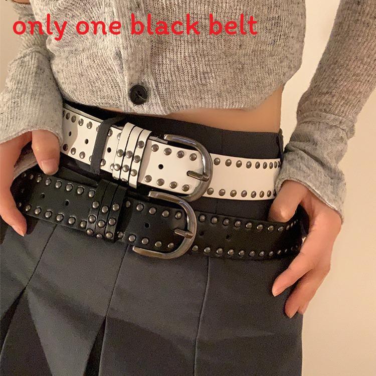 Street Punk Pu Leather Belt For Women And Men Summer 2024 With Metal Pin Buckle