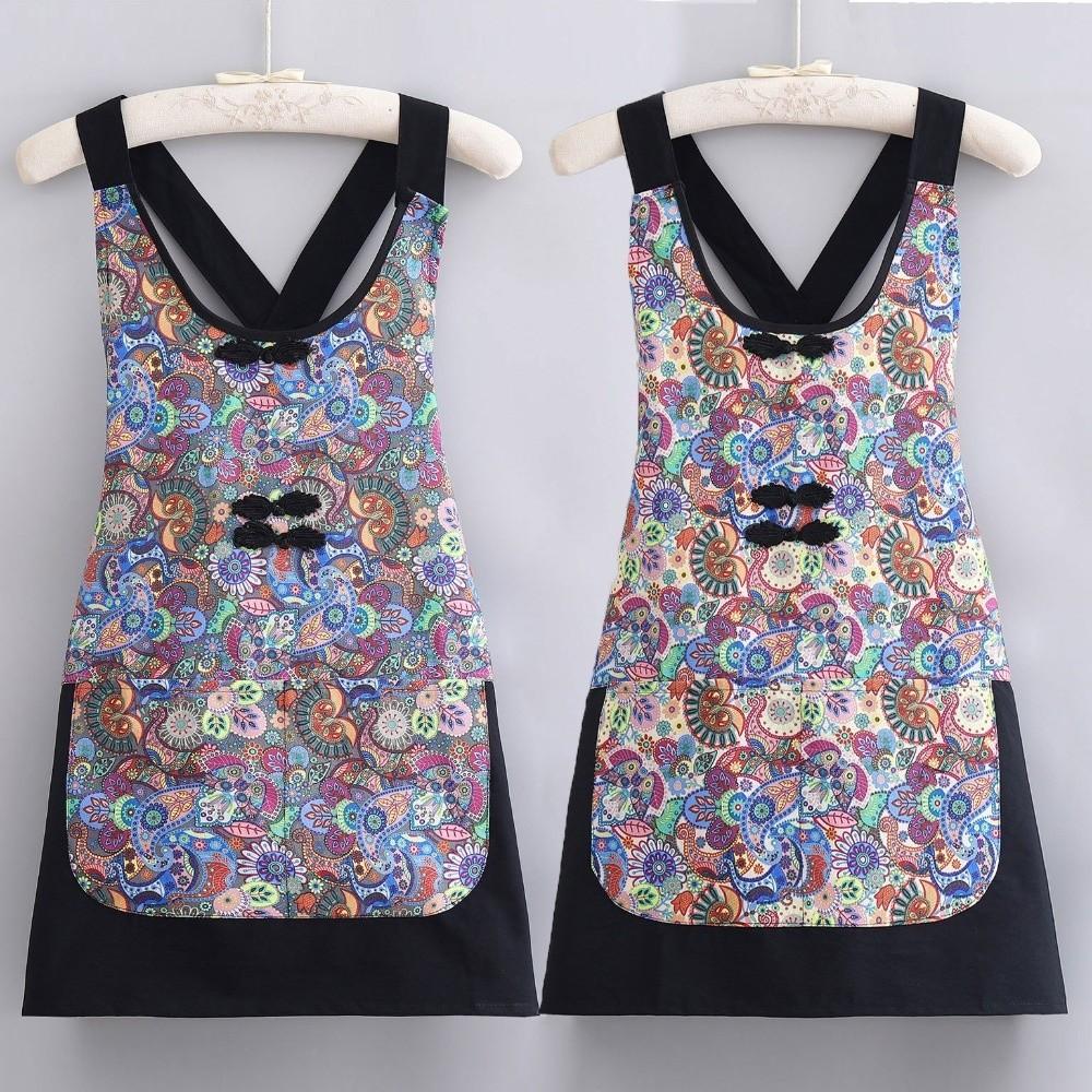 Large Pockets Cooking Apron Anti-fouling Kitchen Cooking Smock Catering Work Clothes  for Adult