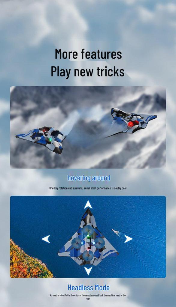 Cross-border Model Airplane Fighter: Durable Beginner Quadcopter Drone Remote Control Toy for Boys.