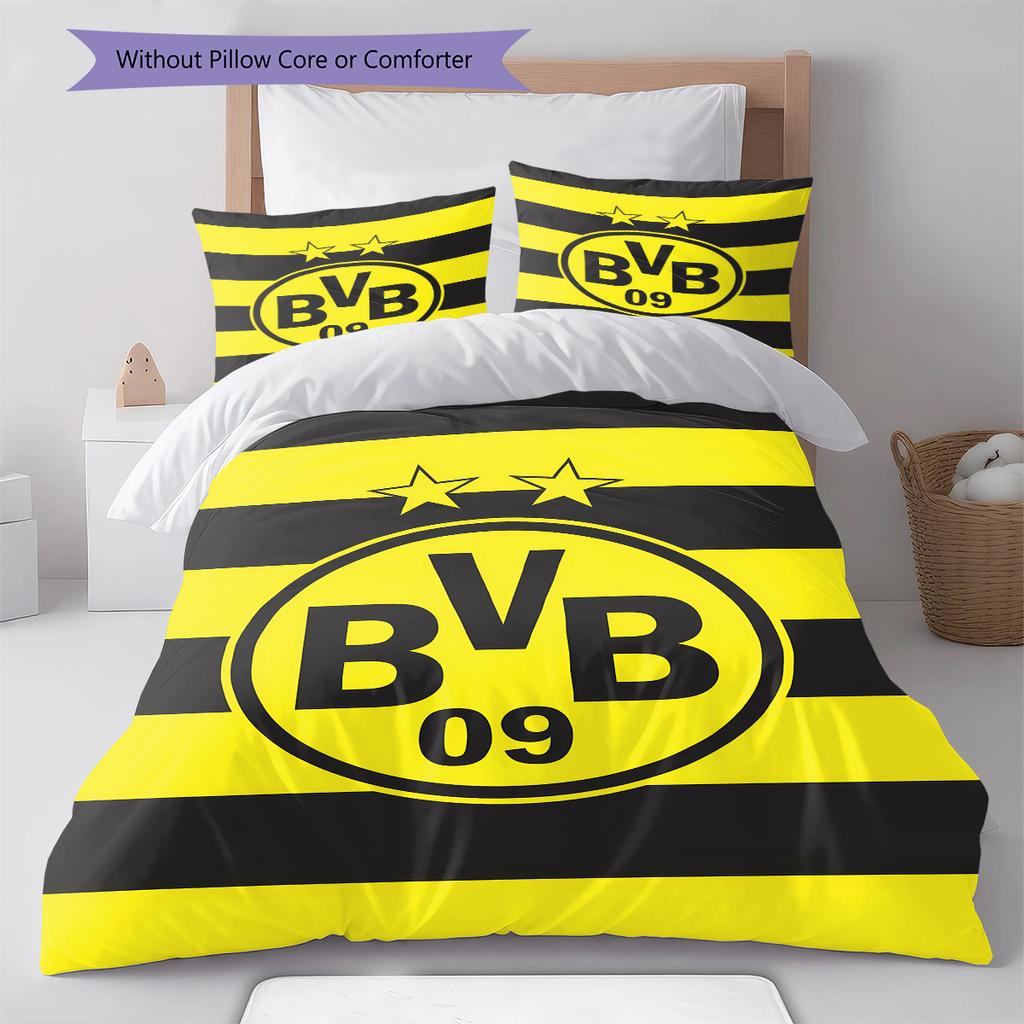 BVB Pattern Bedding,Quilt Set Quilt Cover Pillowcase Home Birthday Gift (1 * Duvet Cover + 2 * Pillowcase, Without Core)