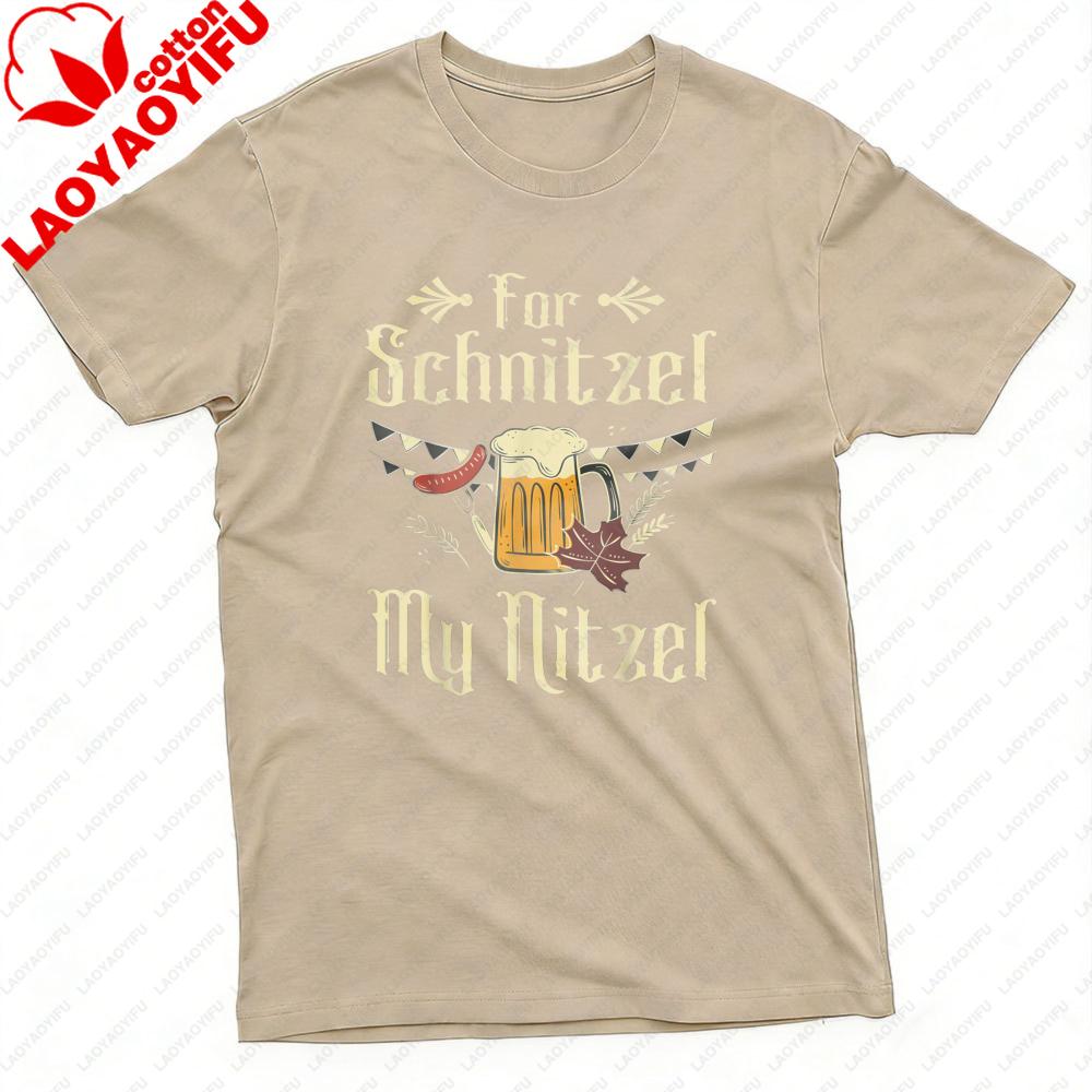 For Schnitzel My Nitzel Beer Mug Sausage Oktoberfest Unisex TShirt Cotton Summer Short Sleeve Casual Fashion Top Gift Party Wear