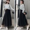 Women's Spring and Summer Tulle Half Skirt Puffy Skirt High-Waisted Slimming Tulle Long Skirt Flared A-Line Skirt