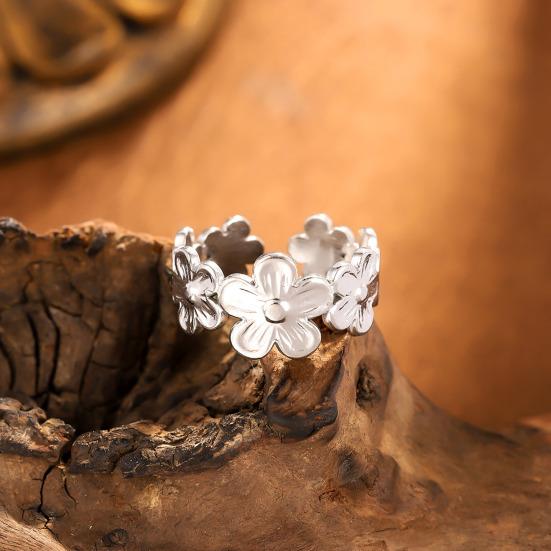 Bague Ouverte pour Femme Légère Confortable Anti-Oxydation Bague Réglable Artisanat Exquis Bijou Polyvalent