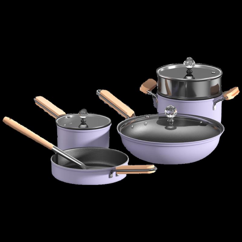 Aibofei Violet 6-Piece Cooking Pot Set