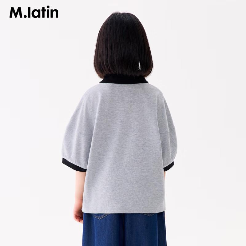 

M.Latin Girls 2025 Summer Polo Neck Short Sleeve T-shirt 140