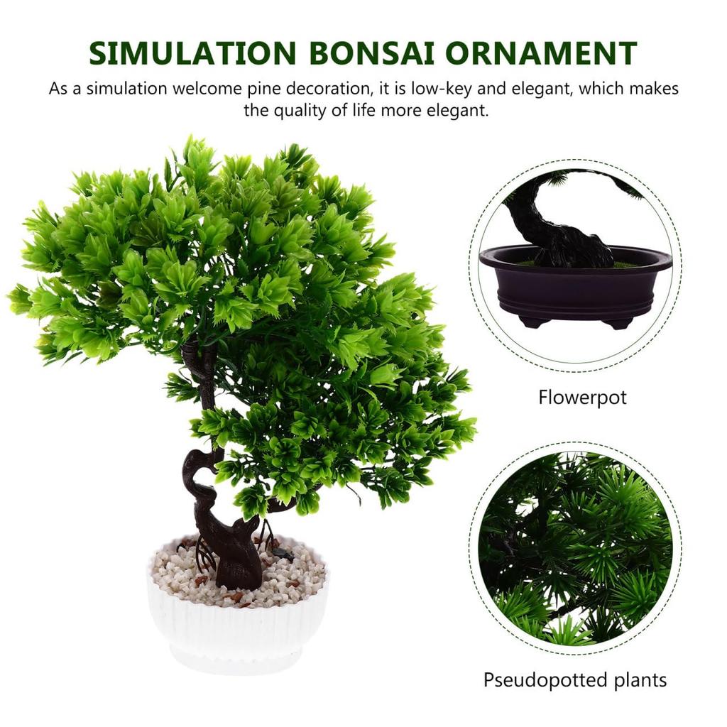 HANABASS Artificial Bonsai Pine Fake Potted Welcoming Tabletop No Maintenance Never Japanese Zen Tree Greenery Plant Pine Direct from Japan
