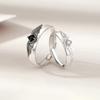 New Personal Creative Angel Devil Zircon Couple Rings for Women Men Design Valentine's Day Anniversary Gifts Jewelry Accessories