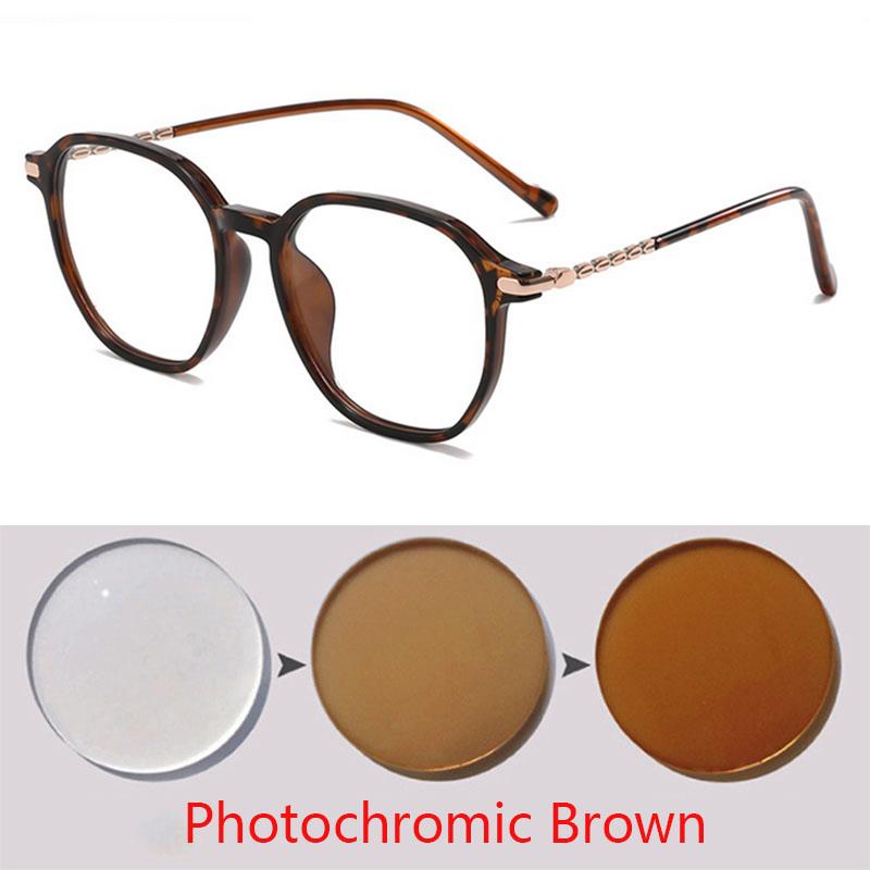 Stylish Flat Light Glasses Frame for Myopia with Small Face Effect Lightweight Polygonal Design -0.5 -1.0 -1.5 -2.0 To -6.0