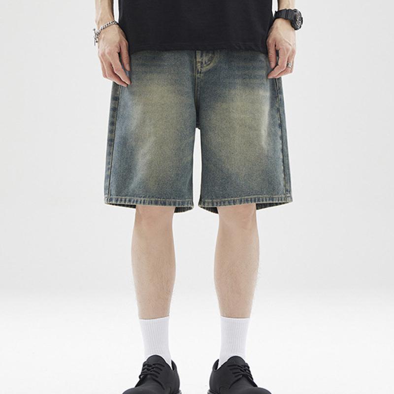 Men's Summer American Retro Five-point Jeans Men's Loose Love Couple All-match Shorts