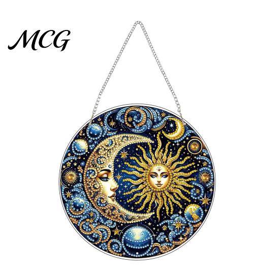 Sparkly Window Hanging Decoration Diamond Art Suncatcher Kit, DIY Sun Catcher Craft Home Decor Acrylic Decoration, Faux Project for Adults 5D