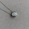 Sterling Silver Mozzarella Diamond Bubble Necklace Round Bead Classic 1 Carat Plated Tp950 Neck Bone Chain
