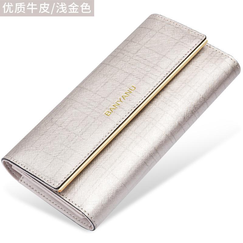 Portofel Nou 2025 Damă Pliabil Triplu din Piele Naturală Spațios Minimalist Clutch cu Sloturi pentru Carduri Design Elegant