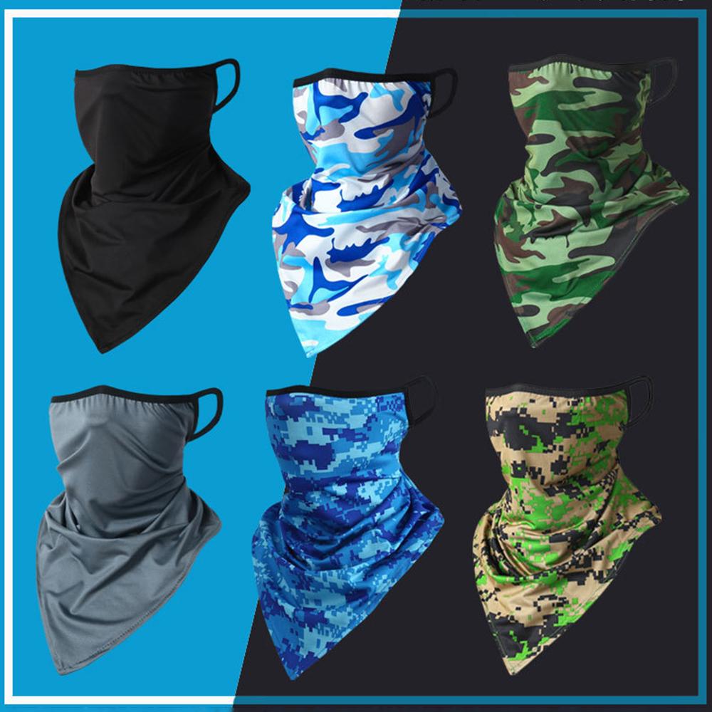 Summer Cycling Face Mask Travel Neck Cover Elastic Scarf Sports Ear-Loop Hiking Men Women UV Protection Bicycle Dust-Proof Mask