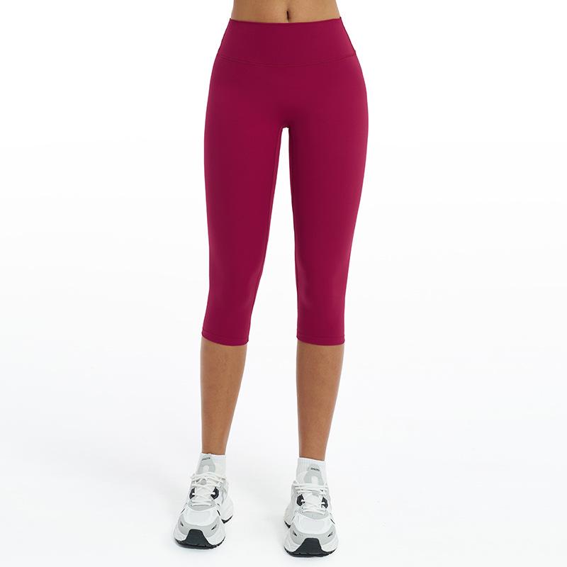 Capri do jogi z wysokim stanem unoszące pośladki: Damska odzież do biegania i fitnessu wyszczuplająca