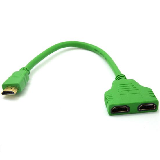 1080P HDMI-kompatibel Port Stecker auf 2 Weibliche 1 In 2 Out Splitter Kabel Adapter Konverter