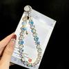 High-end fashion square crystal mobile phone chain hanging decoration hand-beaded hand chain mobile phone case pendant mobile ph
