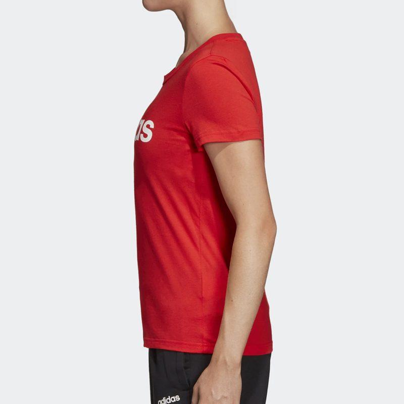 adidas T Shirts Women's Orange Crew Neck Moderate Straight Fit DU0631