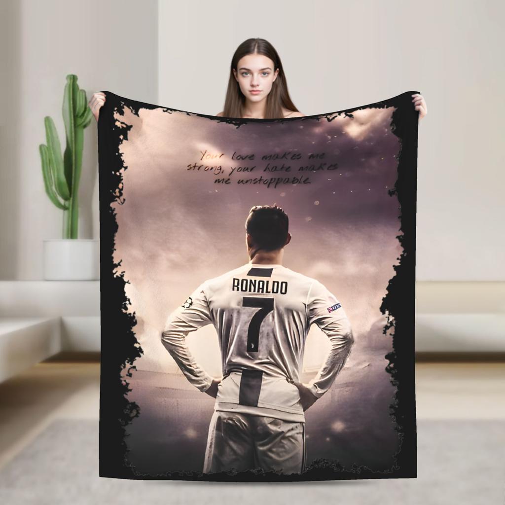Football CR7 Blankets Coral Fleece Plush Ronaldos Ultra-Soft Throw Blanket for Outdoor Travel Bedspread