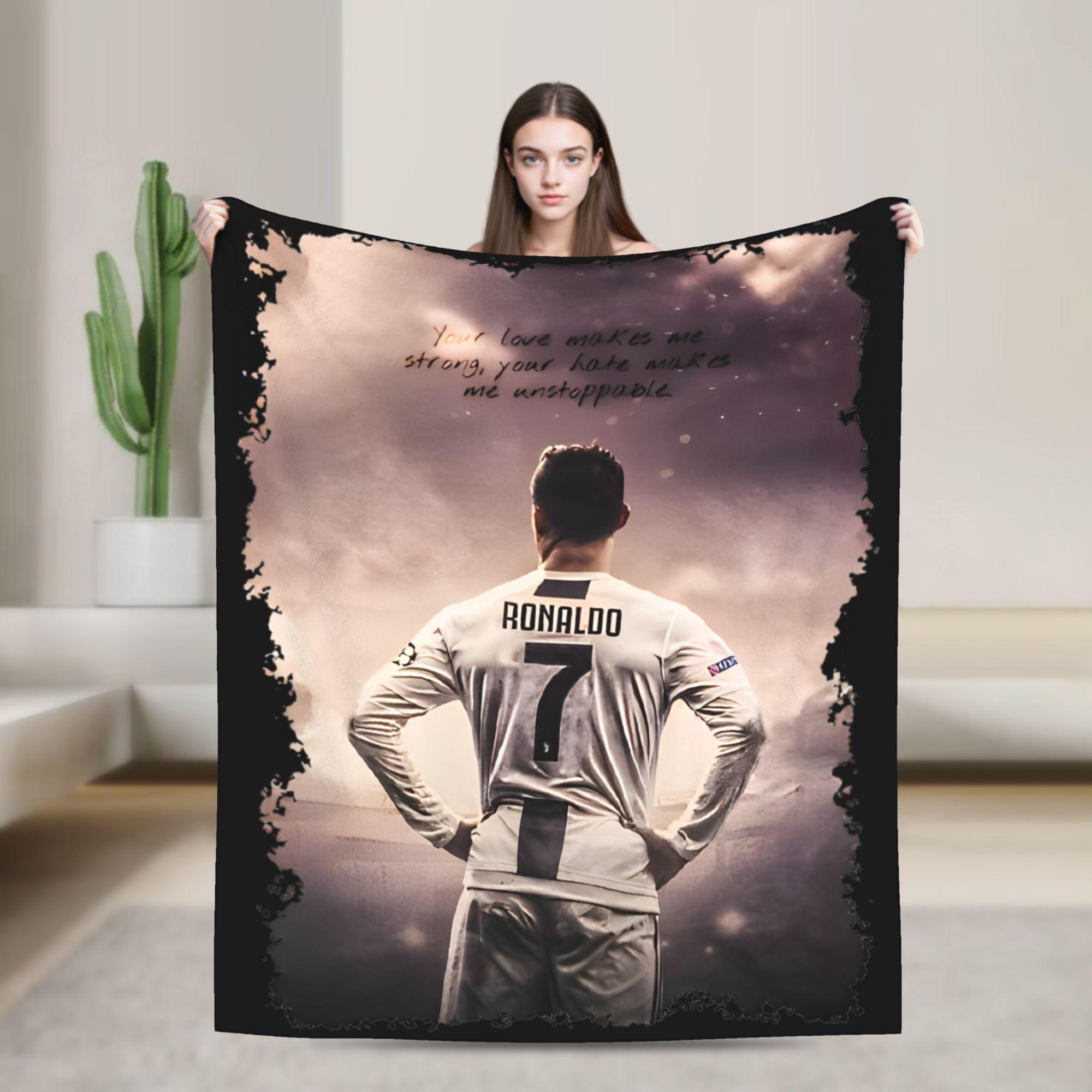 C Ronaldos Football Soccer  Blanket Flannel Awesome Soft Throw Blanket for Coverlet Autumn/Winter 75X95CM