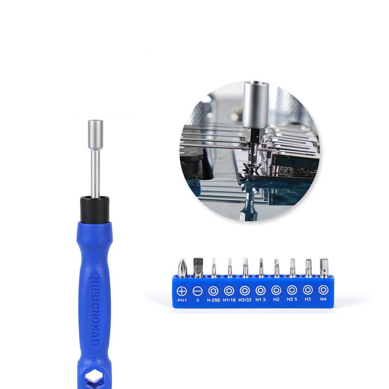 MusicNomad Guitar Care Kit: Headstock Rest, Fret Wrench, String Cutter.